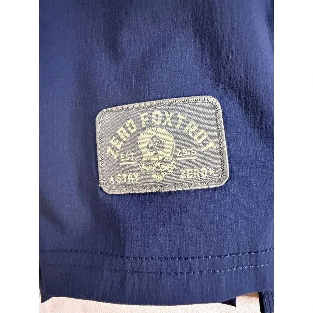Zero Foxtrot Board Shorts Blue Mens XL Ripstop Stretch Swim Trunks Outdoors Surf